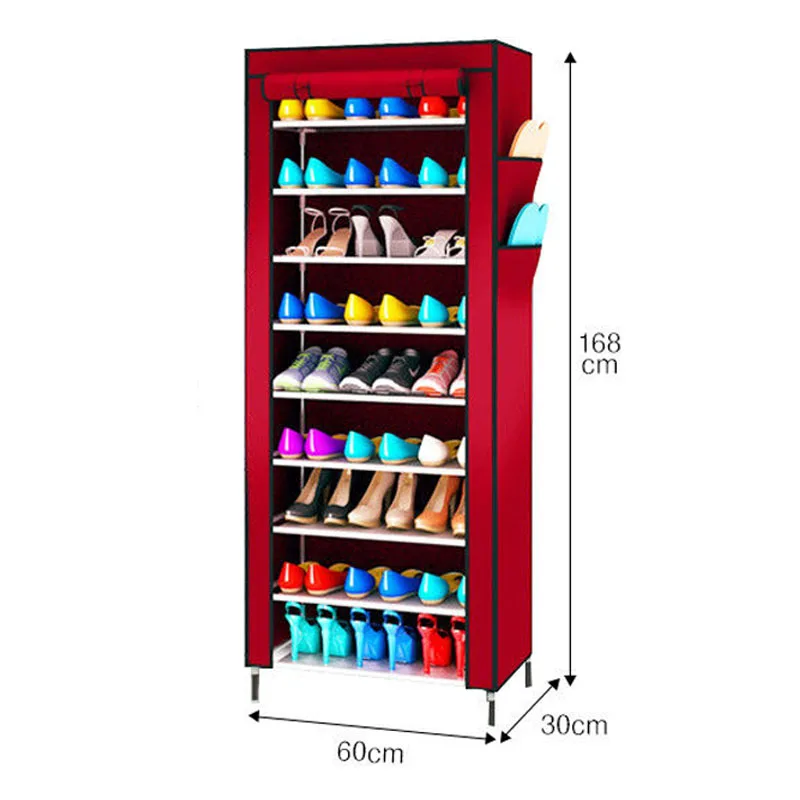 10 слоев нетканого материала большая обувная стойка Органайзер съемный органайзер для хранения обуви домашняя мебель обувной шкаф стойка на молнии