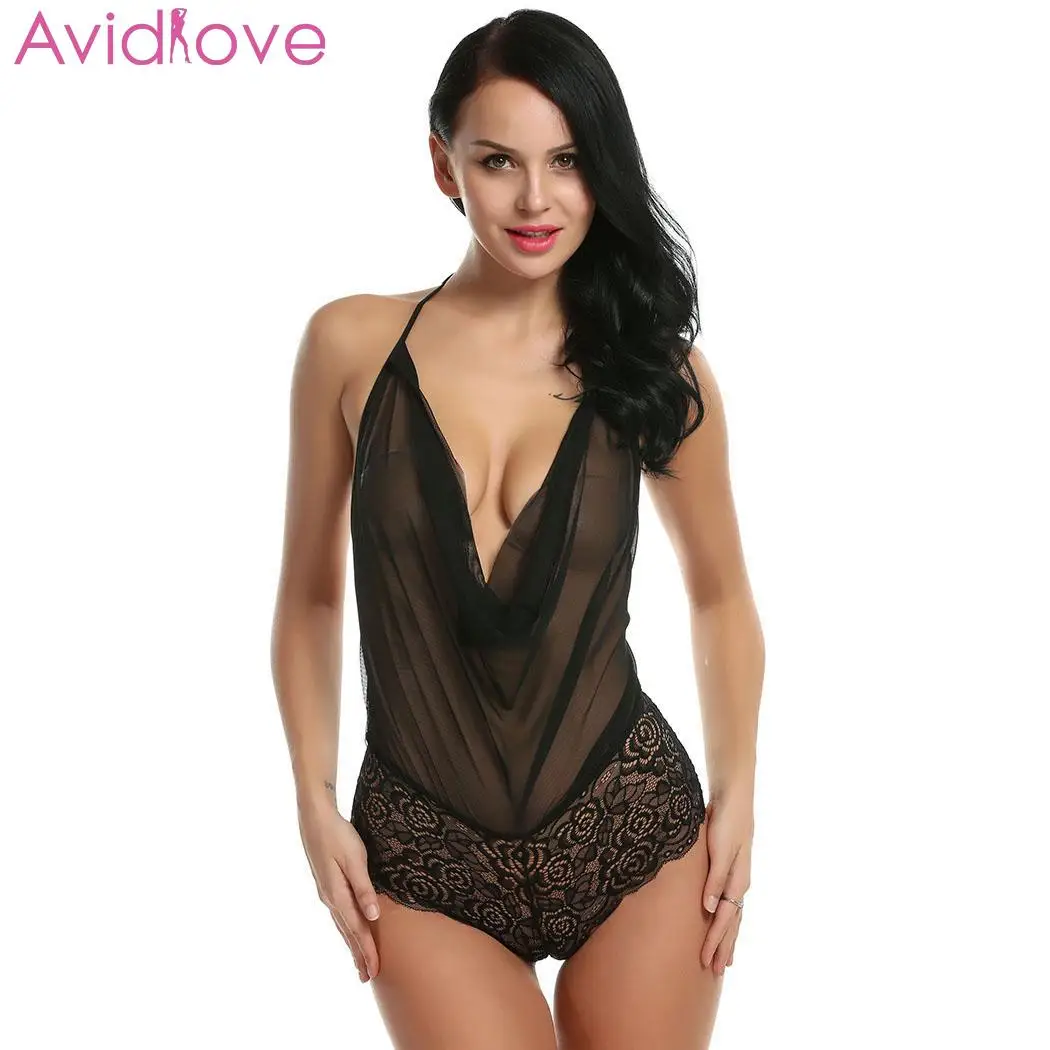 Avidlove сексуальное женское нижнее белье хлопковое цельное кружевное Babydoll Холтер