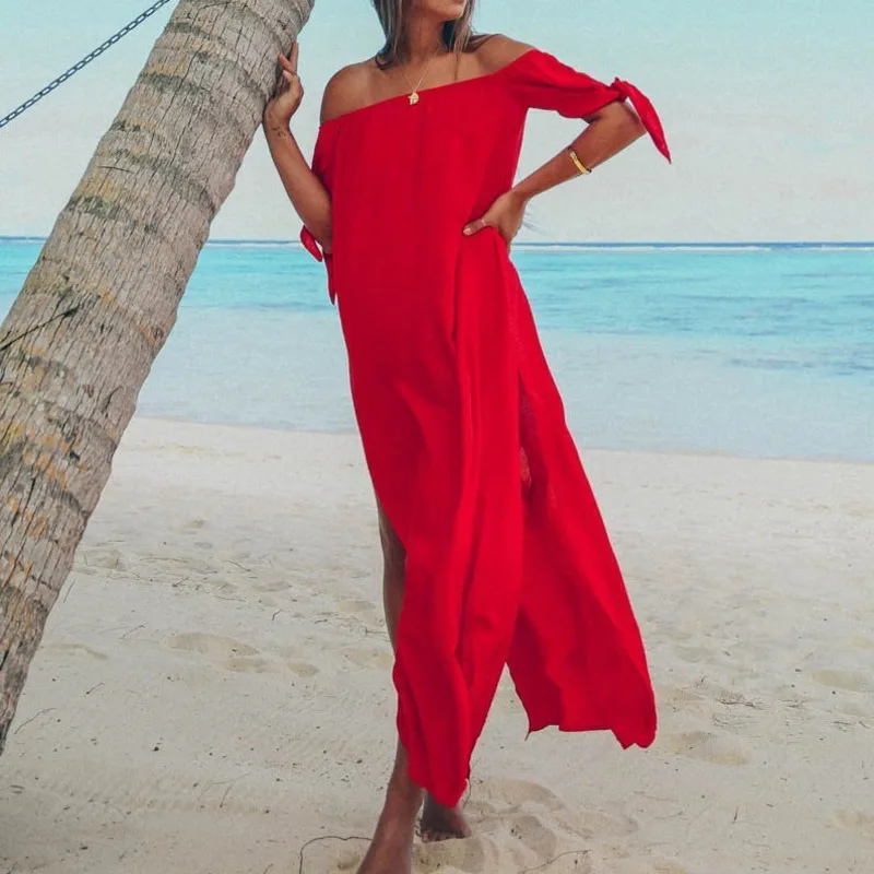 Bohemian Beach Dress Women Summer 2019 Chiffon Maxi Long Boho Dresses Vintage Sexy Off Shoulder Black Red Yellow Vestidos Robe Bohemian Beach Dress Women Summer 2019 Chiffon Maxi Long Boho Dresses Vintage Sexy Off Shoulder Black Red Yellow Vestidos Robe