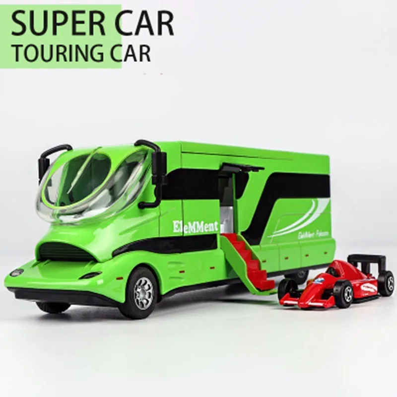 1:32 туристический автобус литая металлическая модель автомобиля 1619а сплав сборный звуковой светильник дверная игрушка для детей Горячая игрушка автомобиль