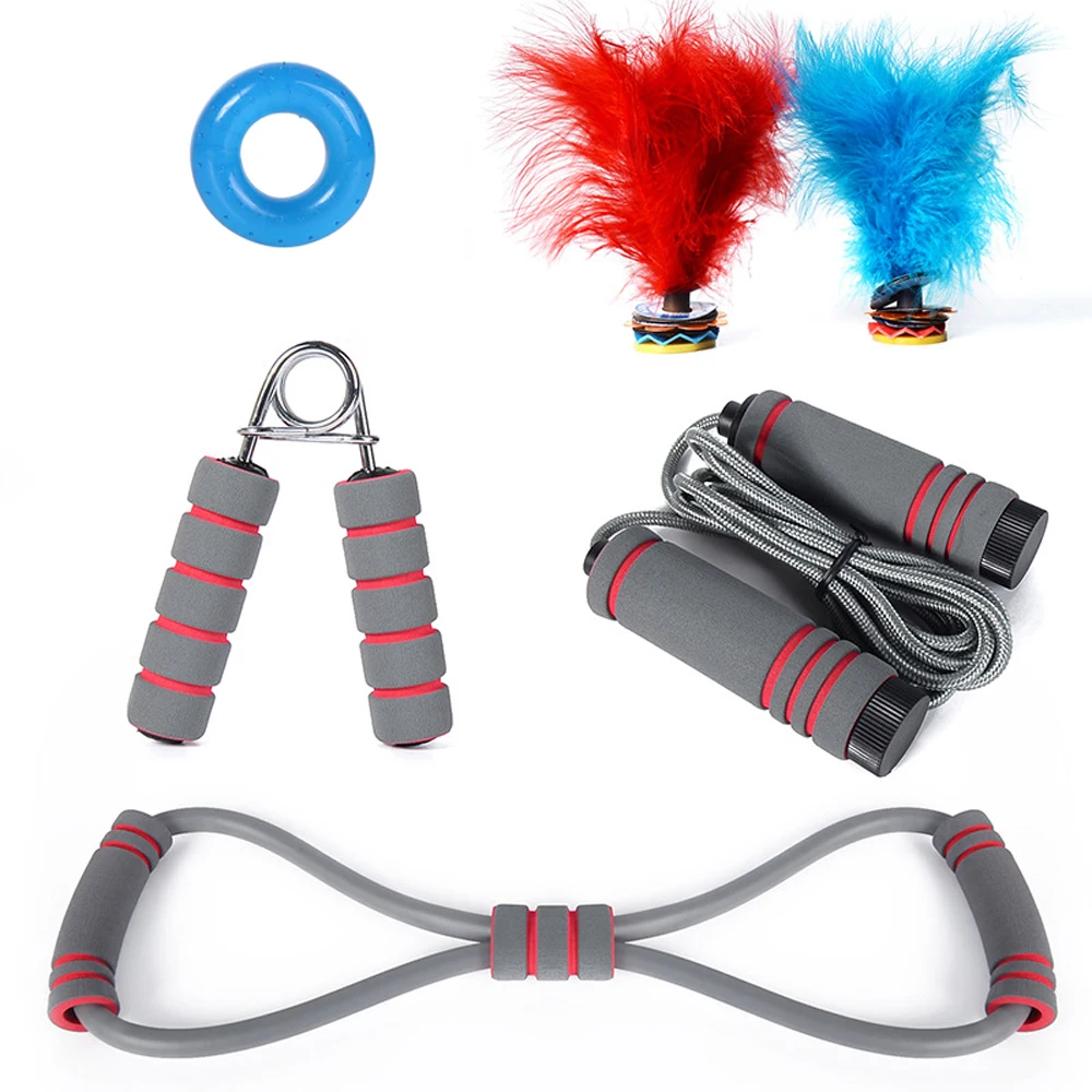 

Genuine 5/3PCS Exercise Set Jump Rope Hand Grip Strengthener Resistance Bands Fitness Equipment Gym Training Workout Accessory