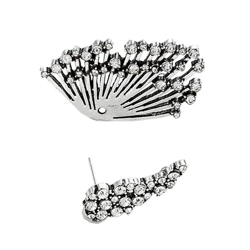 

1Pc Punk Boho Earrings For Women Front Back Clip Fan Style Big Earring Female Fashion Jewelry