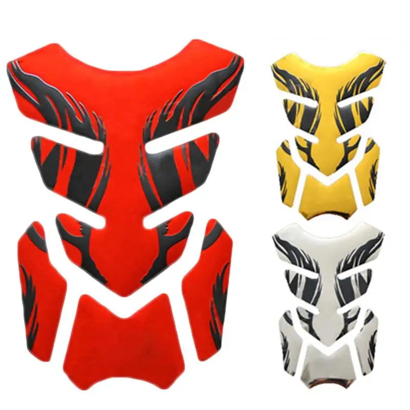 

3D Car Sticker Flame Pattern Motorcycle Fuel Tank Fish Bone Plastic Waterproof Sunscreen Tank Pad Auto Decal Accessories Styling