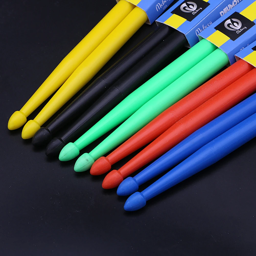 

5Pairs Durable Nylon Drumstick Colorful Drum Sticks Set Wood Tip Drumstick Percussion Lightweight Drum Accessories Parts