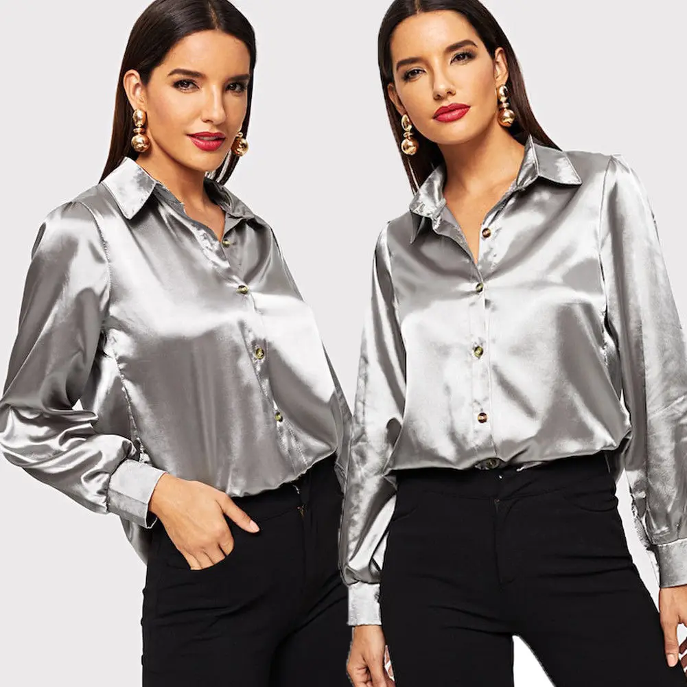 silver dress shirt womens