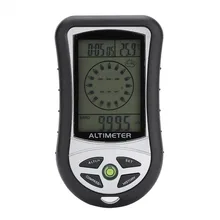 Многофункциональный 8 в 1 Открытый Кемпинг Пеший Туризм цифровой высотомер барометр Погода прогнозный термометр светодиодный Подсветка