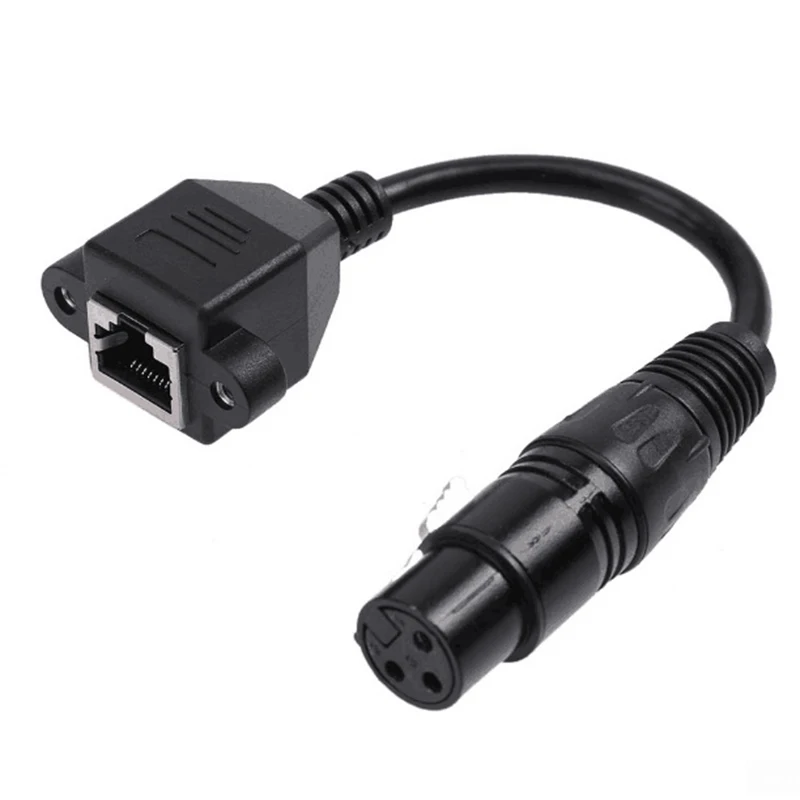 

15Cm Rj45 Female Plug To Xlr 3 Pin Male/Connector Adapter Cable Ethernet Converter Cord Wire