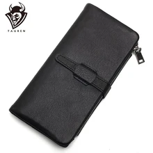 Black Color Genuine Leather Wallet Men Clutch Bag Leather Wallet Card Holder Coin Purse Zipper Male Long Wallets williampolo 2018 long clutch bag leather wallet men genuine leather luxury brand men zipper wallets multi card holder coin purse