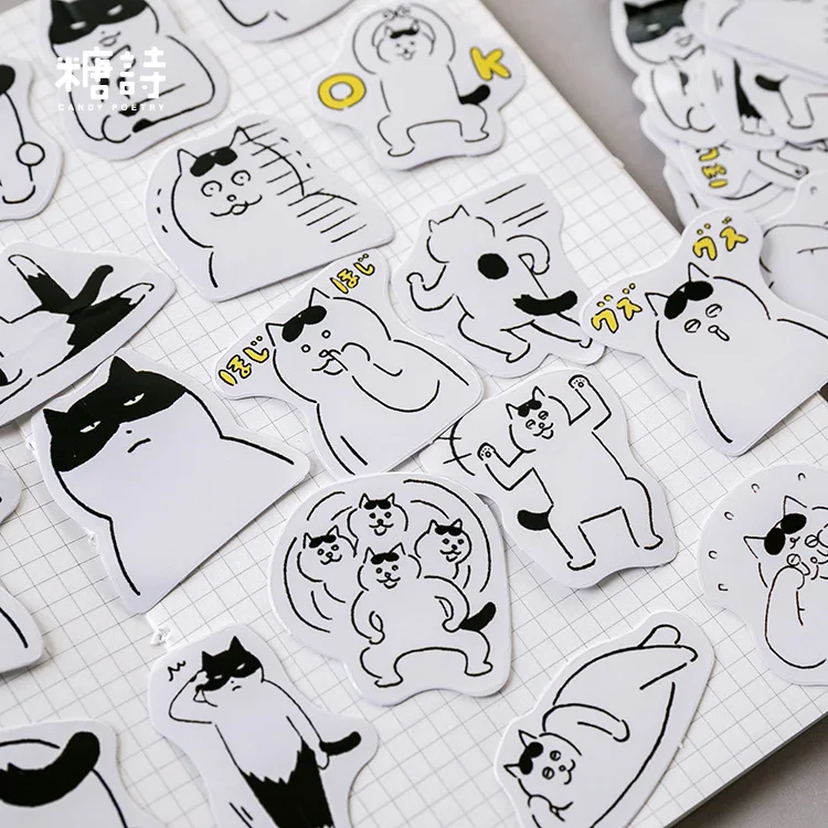 

45Pcs Cat Stickers Deco Set DIY Bullet Journal Planner