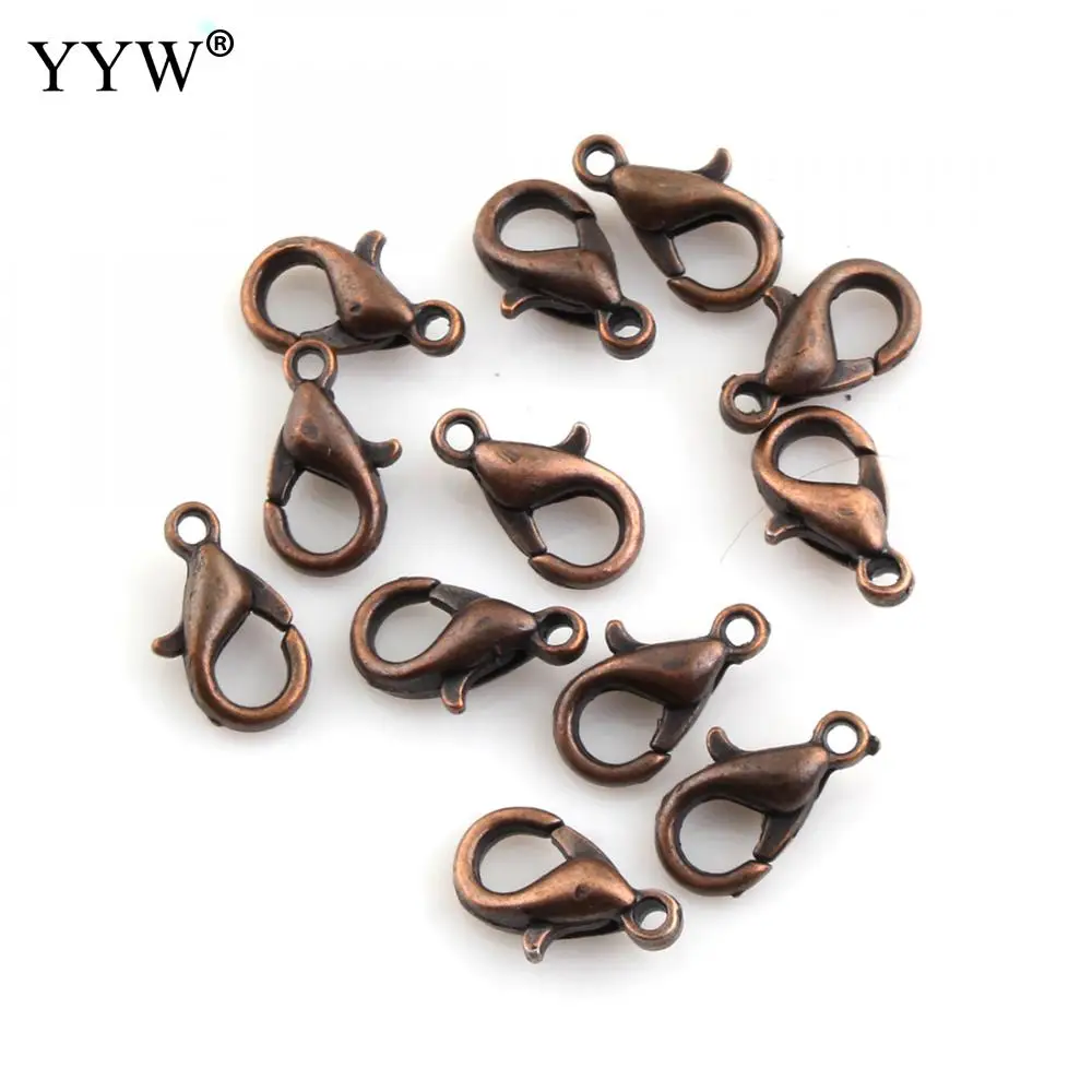 10pcs/Bag Metal Lobster Clasps Hooks Antique Copper Color Lobster