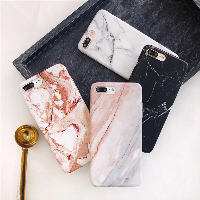 Moskado Shell Phone Case With Glossy Granite Marble Stone Cover For iPhone 11 Pro X XS Max XR