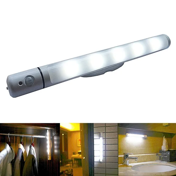 CLAITE PIR движения и светодио дный свет сенсор светодиодный под кабинет свет Батарея мощность поворотный свет лампы для шкаф гардероб