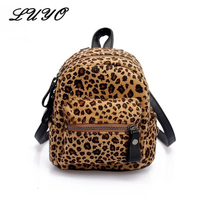 2018 New Fashion Leopard Print Mini Backpacks For Girls INS Leather