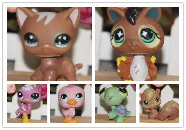

10pcs/lot Q pet toys, pet pond plastic doll model/ ornaments -Littlest Pet Shop 4-5cm