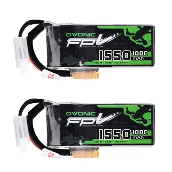

Ovonic 14.8V 1550mAh 100C 4S Lipo Battery XT60 Plug for FPV Racing Drone Models Spare Parts DIY Accessories