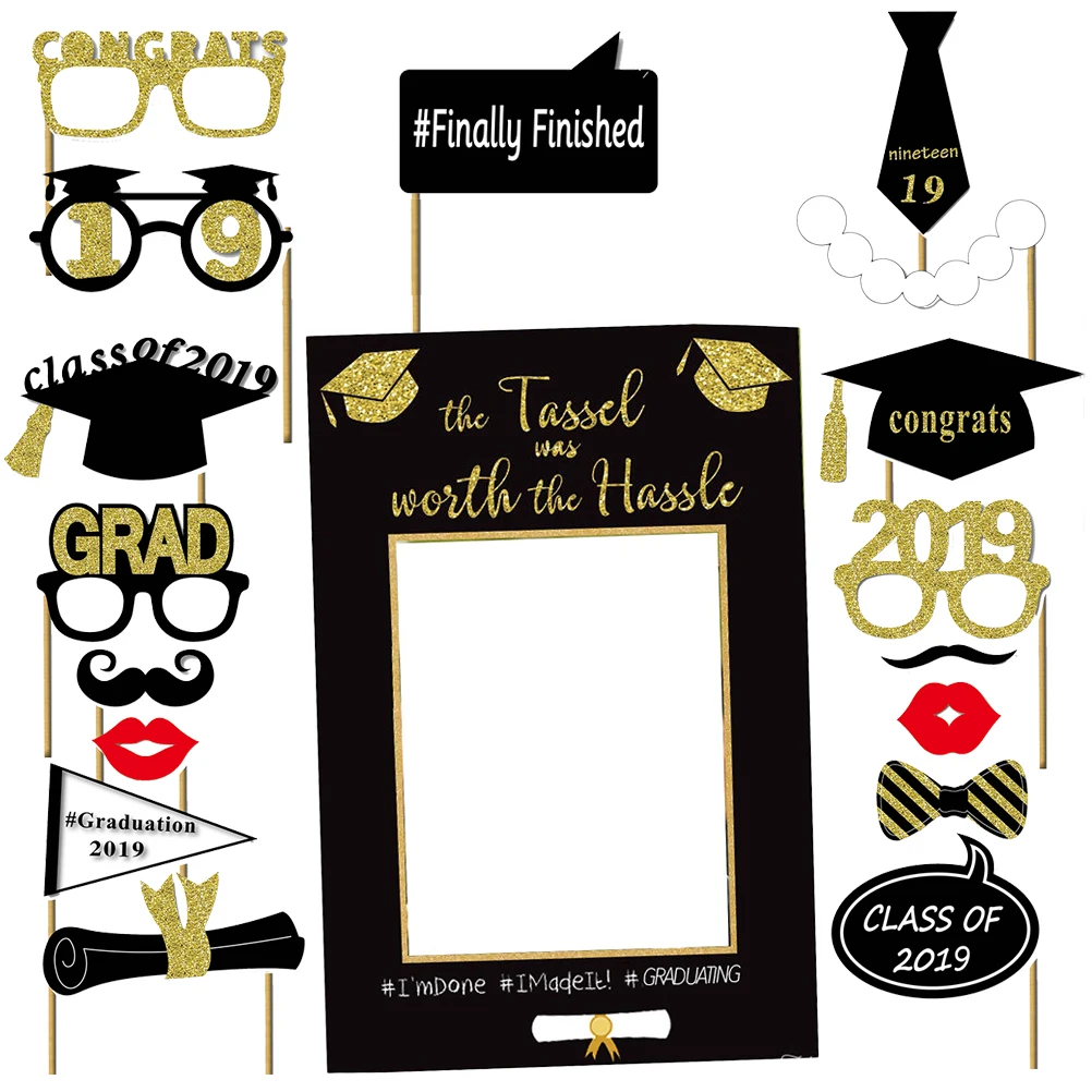 

1 Set Of Graduation Photo Booth Props Kit Party Favor For 2019 Graduation Party Drop Shipping