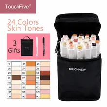 Touchfive Professional Character Sketch Markers Art Supplies 12 24 Colors Skin Tones Marker Pens set for Painting Manga Design