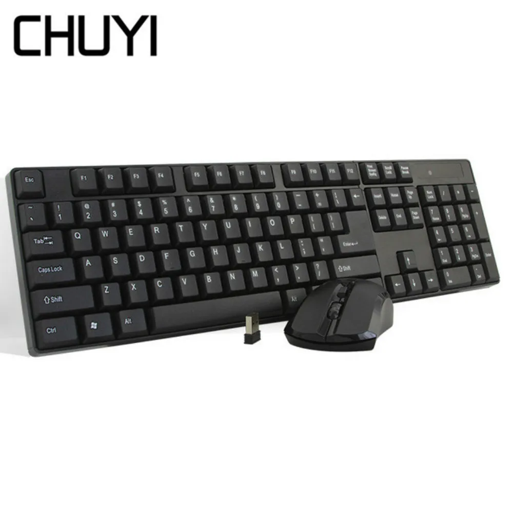 

CHUYI Wireless Keyboard And Mouse Combo USB Ergonomic Computer Gaming Keypad And Mice Kit For Notebook Laptop PC