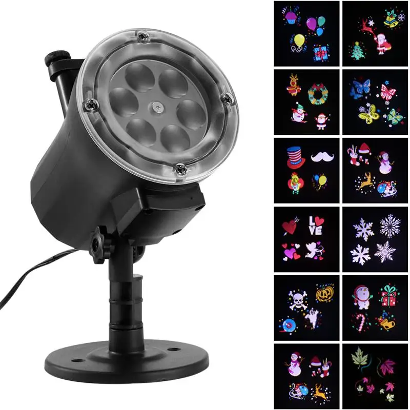 

LED Projector Landscape Lighting White Lawn Light Landscape Lamp With 12 Colorful Gobo For Holiday Christmas Decor Light