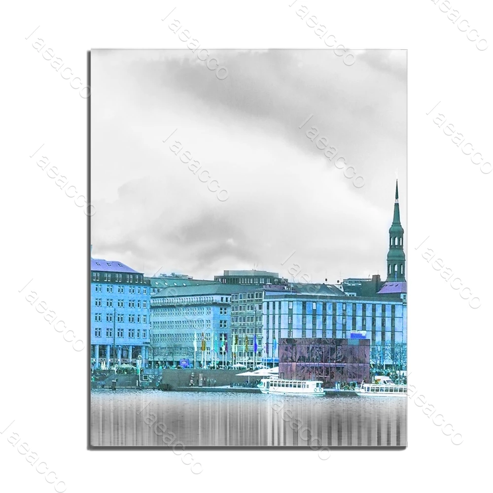 

Nordic Building Posters and Prints Abstract Paint On Canvas Oil Painting For Living Room Home Decor Wall Artwork Frameless