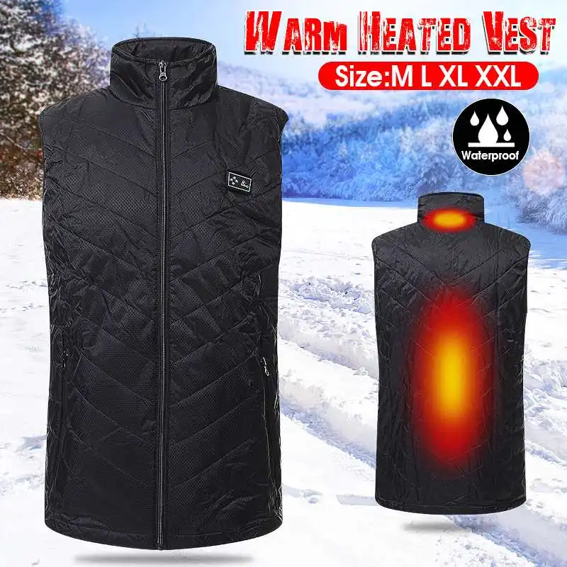 

New Men Women Electric Heated Vest Heating Waistcoat Thermal Warm Clothing Feather USB Power Sleeveless Jacket Safety Clothing
