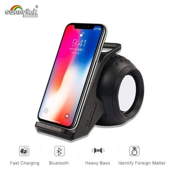 

10W Powerful Bluetooth Speaker+Wireless Charger Fast Wireless Charger Bluetooth Speaker for Iphone8/X/XR Samsung S7S8/S9 Phones