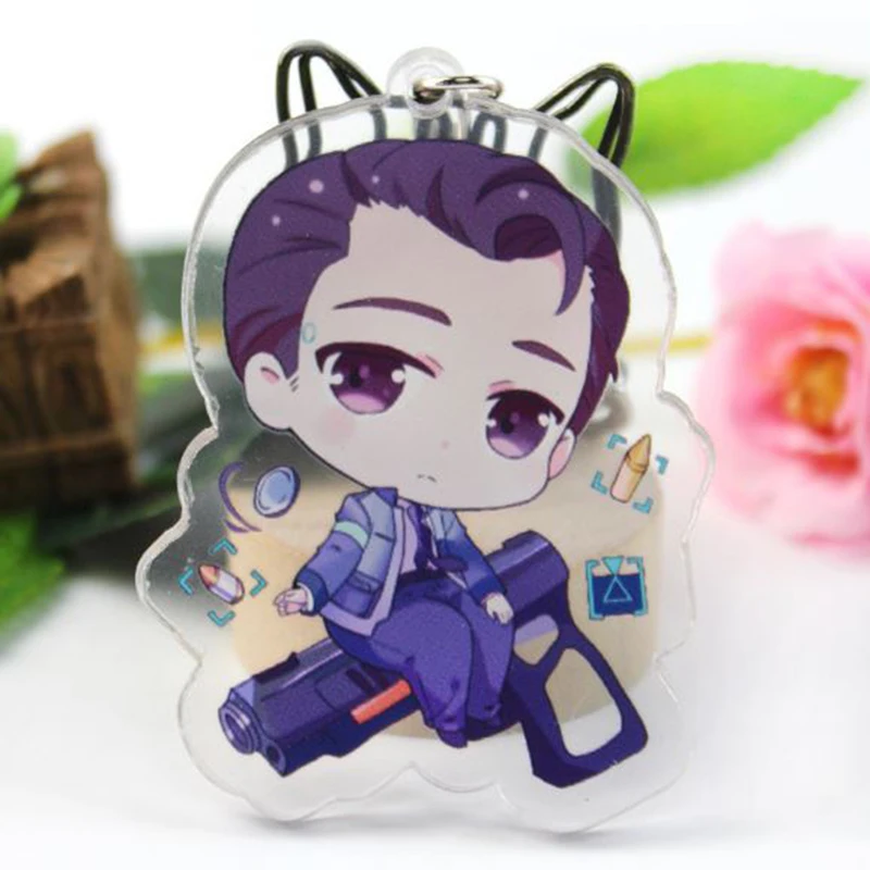 

1 Pc Creative Acrylic Keychain Anime Detroit: Become Human Connor Model Pendant Key Chain Cosplay Figure Toy