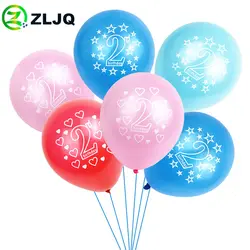 ZLJQ 10 шт. 2 года с днем рождения латексные шары 12 дюймов номер день рождения Globos юбилей Baby Shower украшения 75J