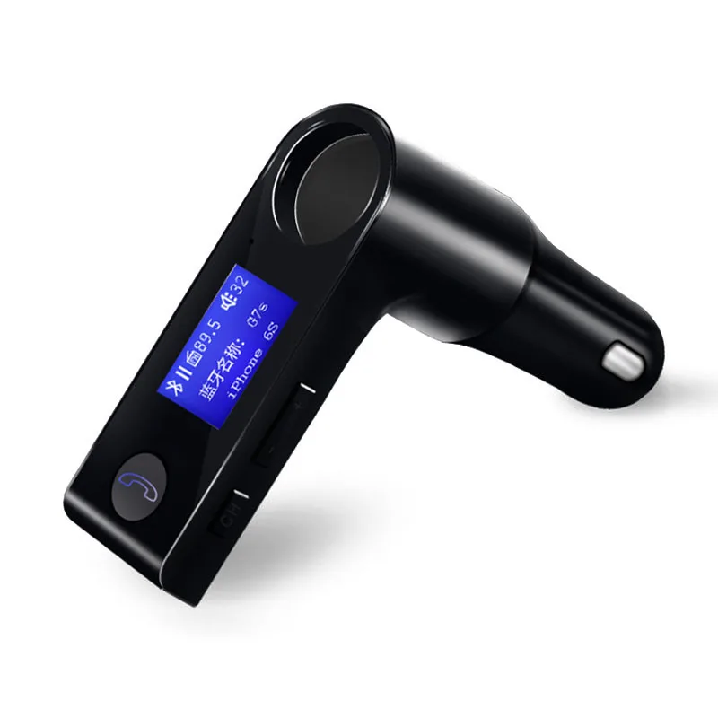 

Bluetooth car hands-free FM transmitter A2DP car MP3 player cigarette lighter port support U disk(black)