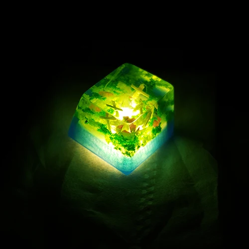 Feito à Mão Resina e Tampa Chave de Madeira Peça Teclado Mecânico Keycap Manual Personalizado Retroiluminado Tampa r4 Altura 1 - Imagem 4