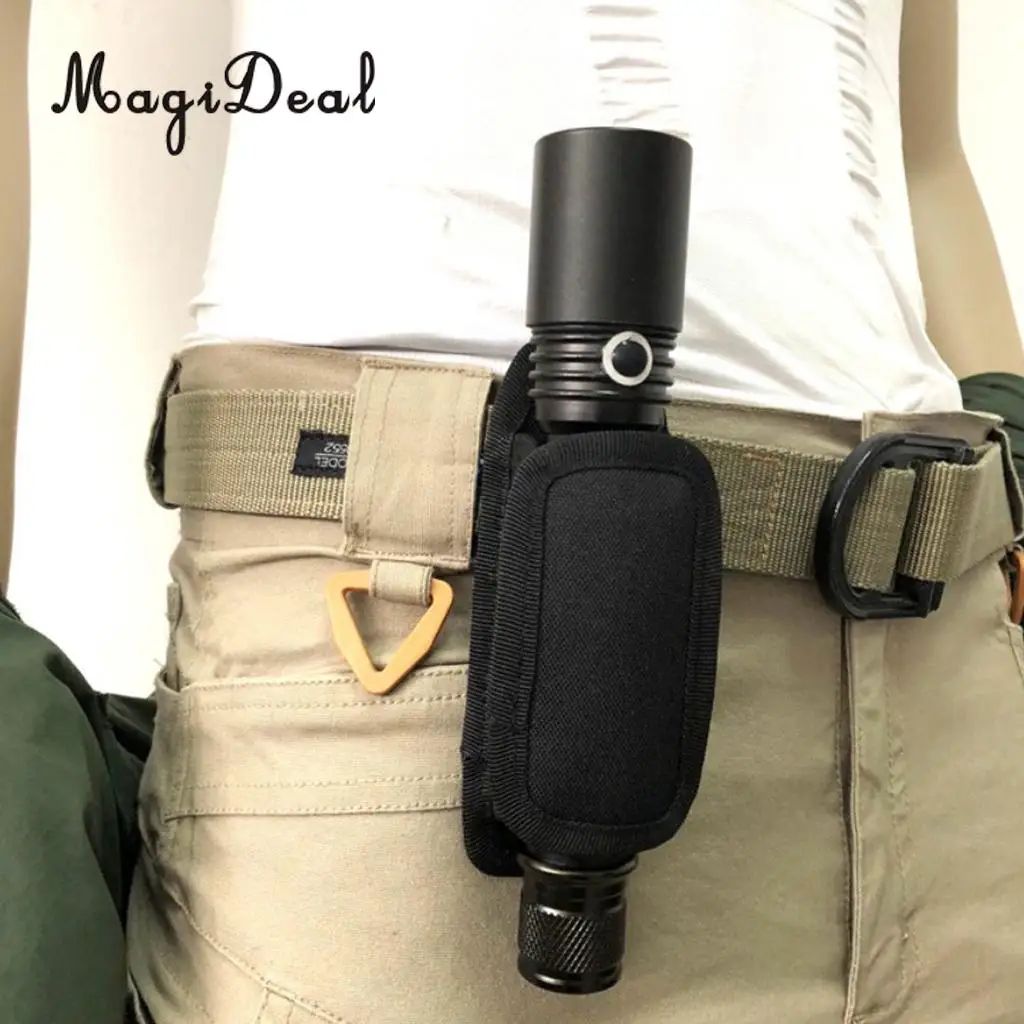 Military Flashlight Pouch Molle Torch Light Holder Carry Case Wait Belt