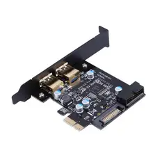 Супер Скорость USB 3,0 карты расширения PCI-E 2 порт PCI Express карты расширения 19-контактный разъем питания для настольных ПК с сенсорным экраном диск CD-плеер