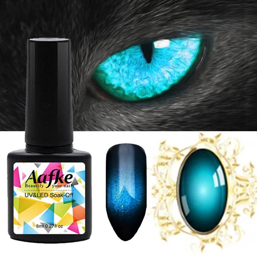 

8ml Cat Eye Jade Effect Nail Gel 3D Cat Eye Gem Nail Polish Magnetic Nail Gel Polish Semi Vernis Permanant Gel Varnish ZJJ2018