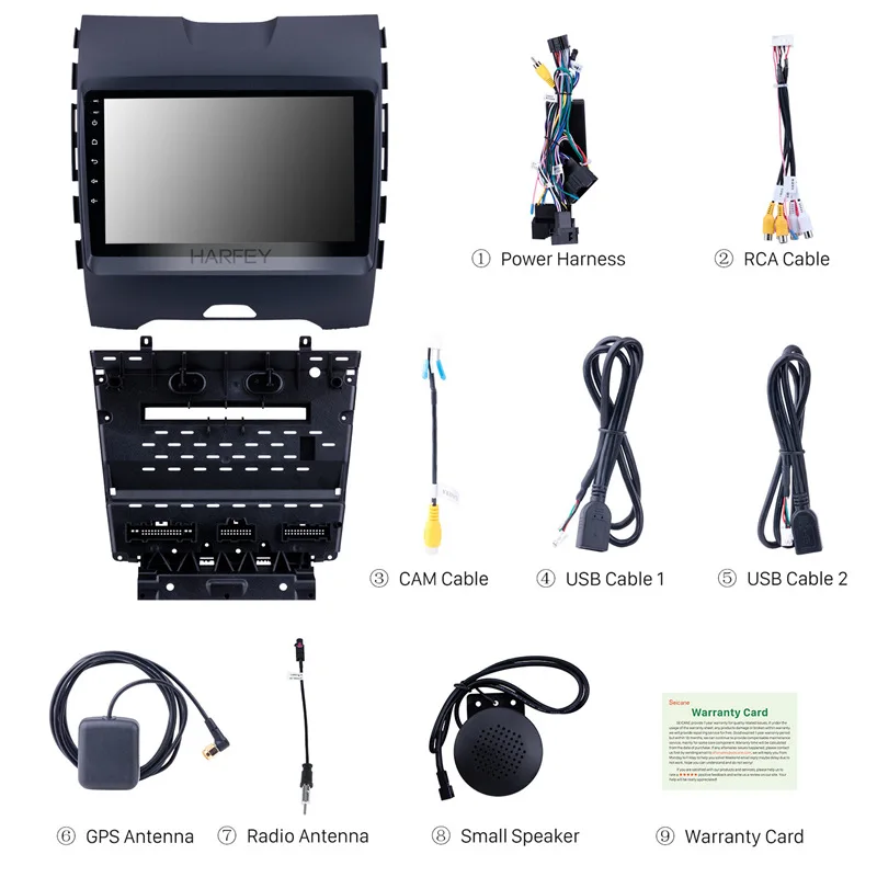 Sale Harfey 9" Android 8.1 for 2013-2017 Ford Edge Radio GPS Navi with HD TouchScreen Bluetooth 3G WIFI support Backup Camera TPMS 3