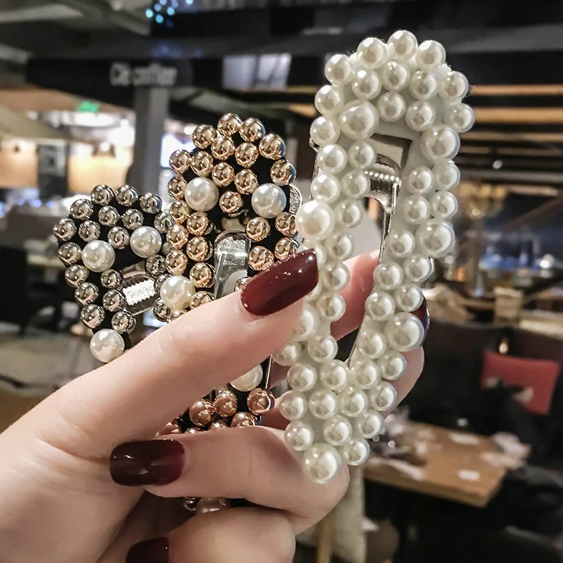 

Popular Hair Clips Hair Accessories Vintage Korea Metal Hot Sale Wedding Pearl Flower Hairpins Long 1PC Crystal Water Drop