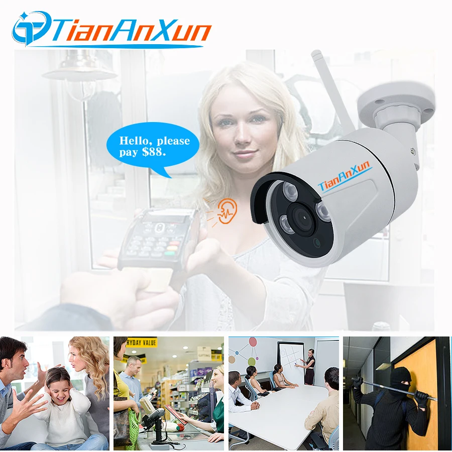  Tiananxun yoosee IP wifi della macchina fotografica 1080P Outdoor Wireless Wi-Fi telecamere 720P cc