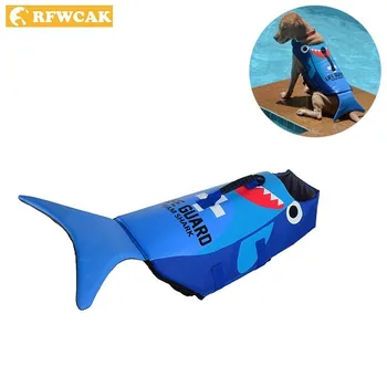 

RFWCAK New Pet Life Vest Summer Dog Harness Swimming Jacket Cosplay Shark Safety Vests Clothes aqua Dog Doggy Surfing Swimwear