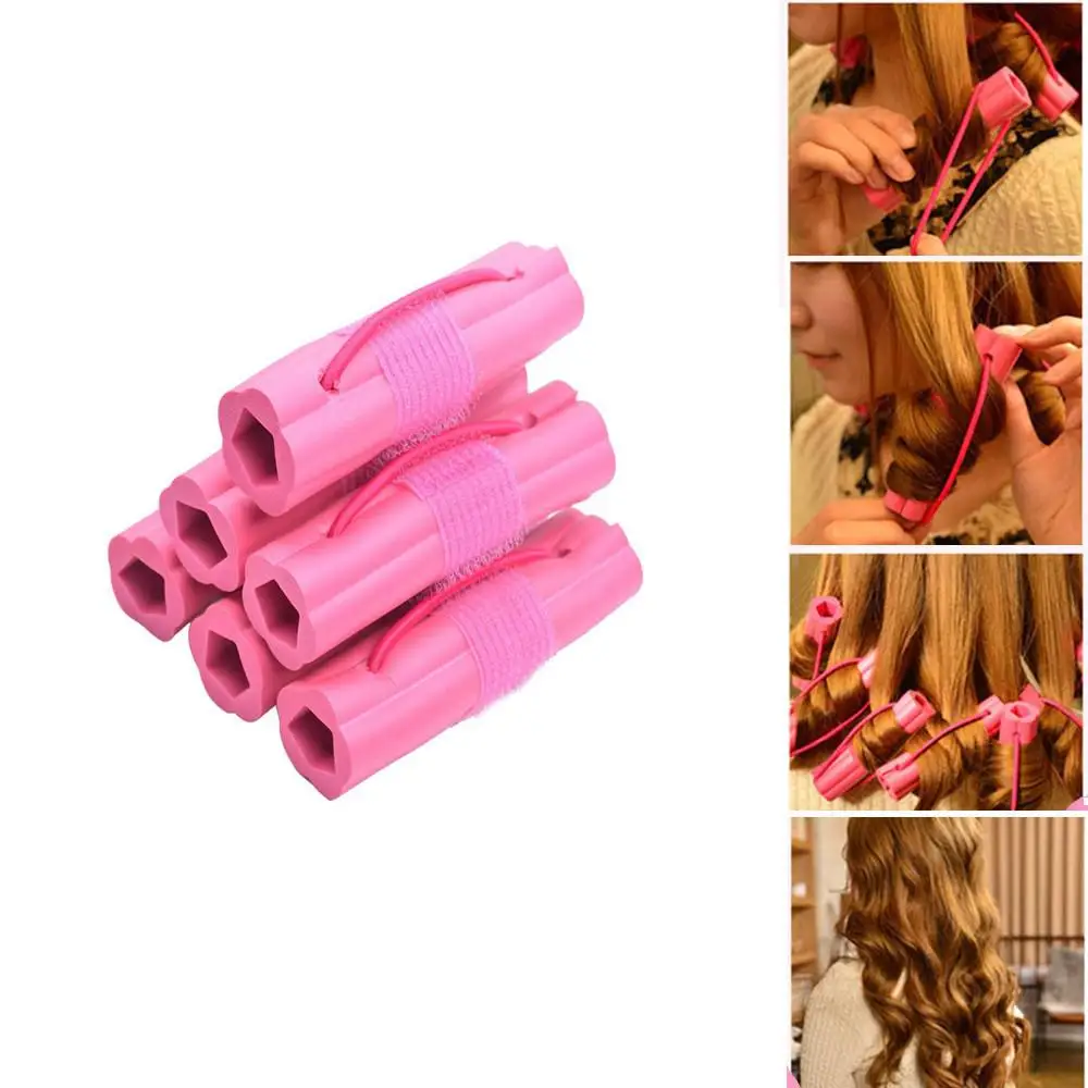 

BellyLady 6 Pcs/set Magic Foam Sponge Hair Curling DIY Wavy Hair Soft Hair Curling Rollers Styling Tools for Travel Home Use