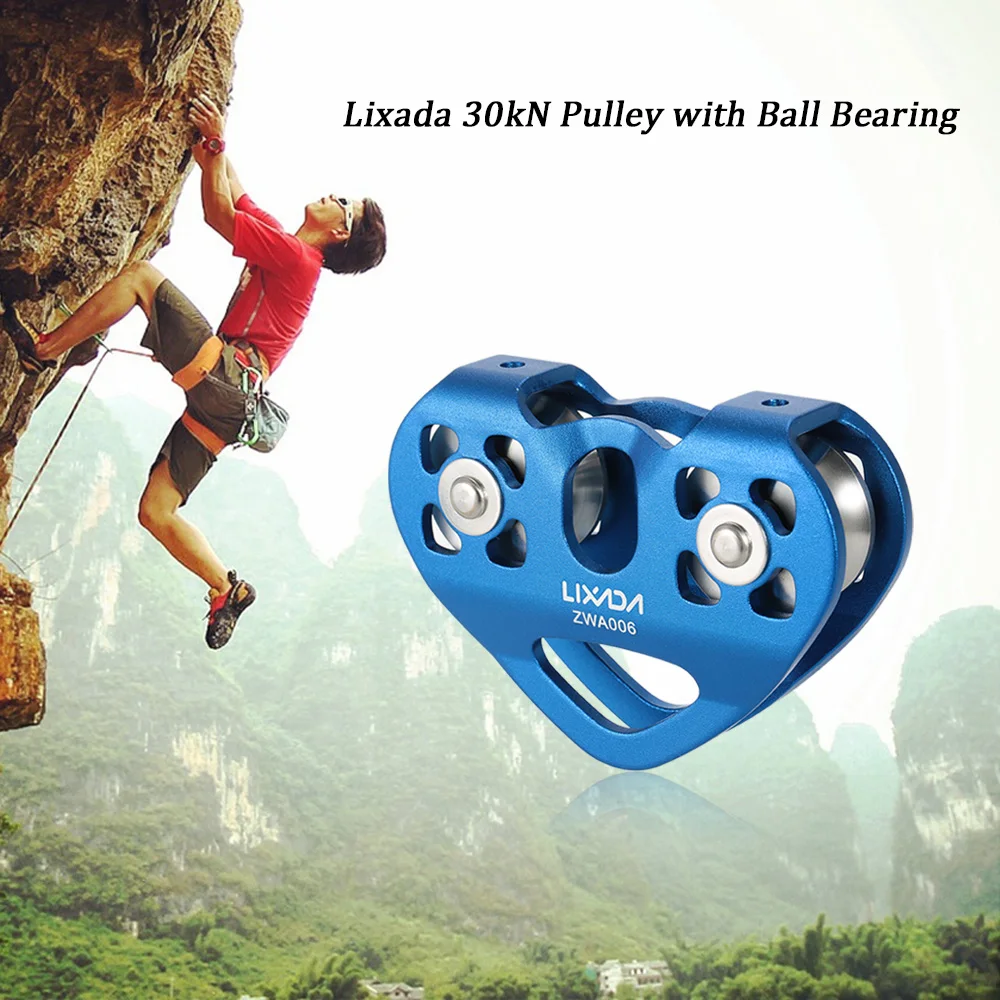 

High Quality Lixada 30kN Cable Trolley Pulley with Ball Bearing Rock Climbing Caving Aloft Work Rescue Climbing Equipment