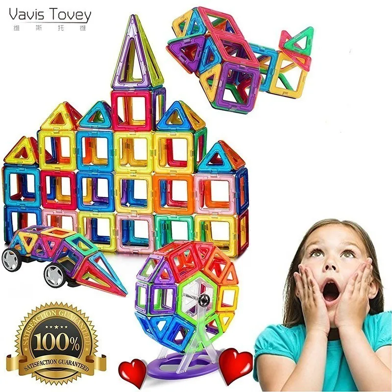 

TOTOTOY Vavis Tovey Big Designer Triangle Square Brick Enlighten Bricks Magnetic Constructor Building Blocks Toys Kid Gift