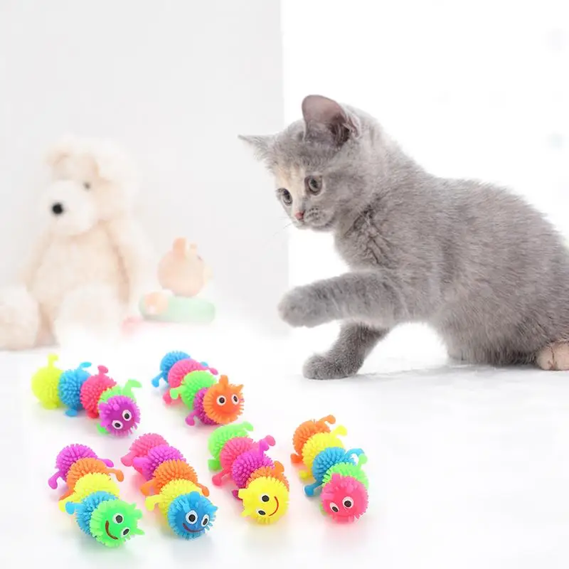 

Pet Cat Decompression Doll Fun TPR Rubber Simulation For Caterpillar Fun Toy Environmentally Safe And Non-Toxic Random Color