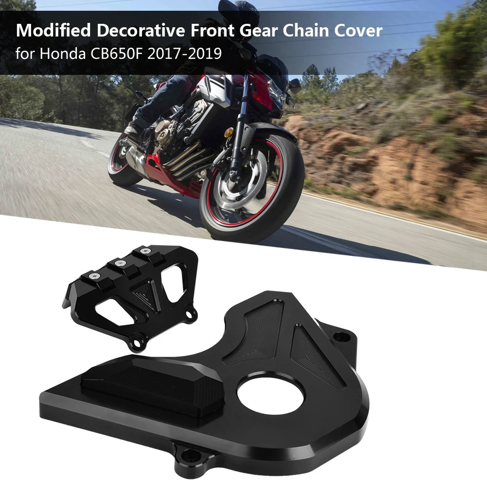 

Front Gear Chain Cover Aluminum Alloy Modified Decorative Front Gear Chain Cover Universal for Honda CB650F 2017 2018 2019
