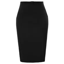 Черные/винные женские облегающие офисные юбки, Женская рабочая Деловая одежда, высокая растягивающаяся облегающая юбка-карандаш до колена