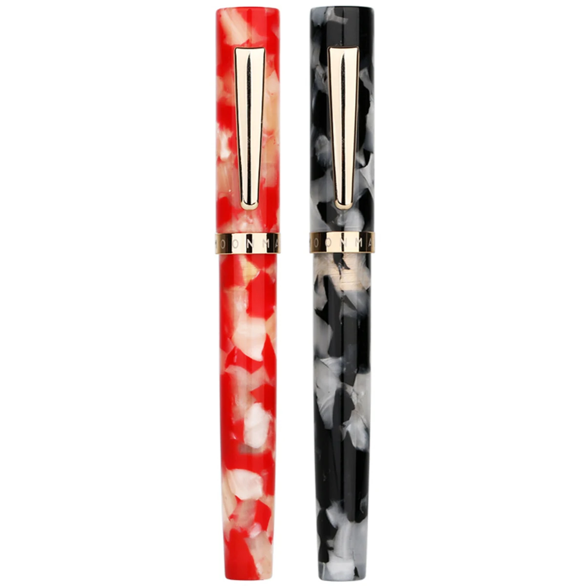 

NEW 2 Pattern 0.38 / 0.5mm Nib Fountain Pen Mini Short Resin AcrylicGentleman Pen for Christmas Gift with Gift Box