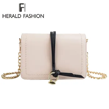 

Herald Fashion Women Messenger Bag Quality Soft Leather Chain Female Shoulder Bag Casual Flap Bag Small Ladies' Crossbody Bag