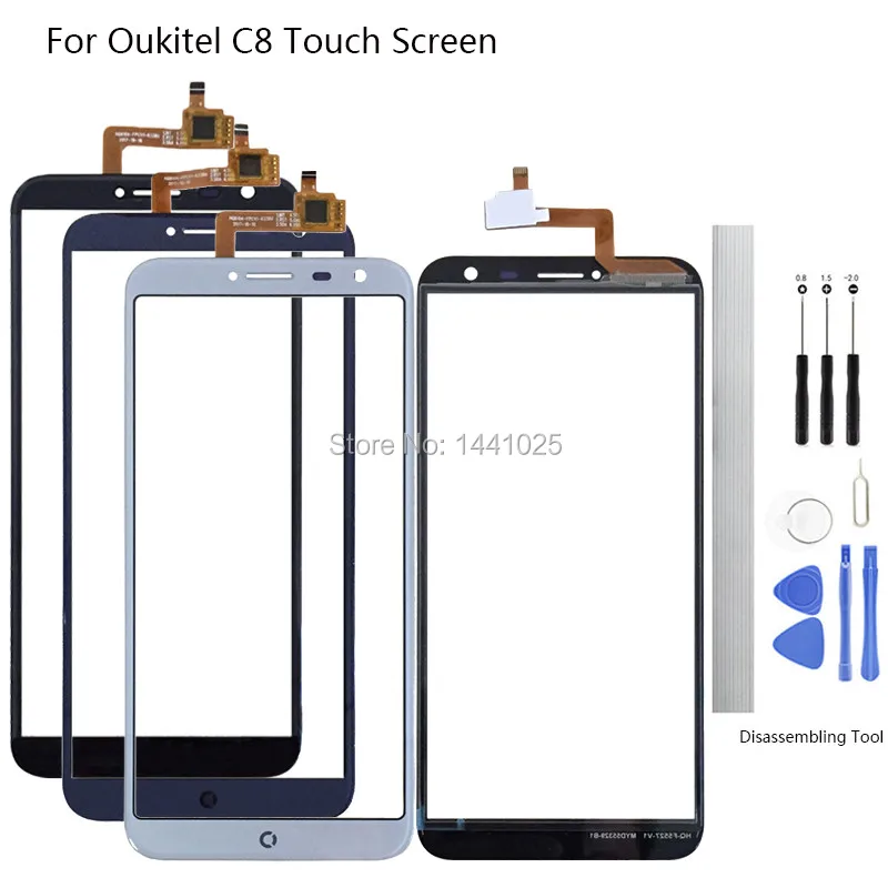 

5.5 inch For Oukitel C8 Touch Screen Digitizer Glass Original Replacement Parts black white For Oukitel C8 Touch Screen TP