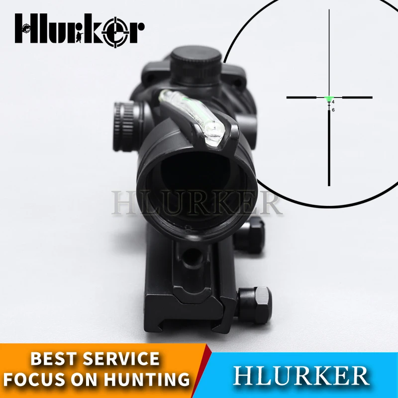 Охотничий оптический прицел Hlurker ACOG 4x32 волоконный красный зеленый Коллиматорный