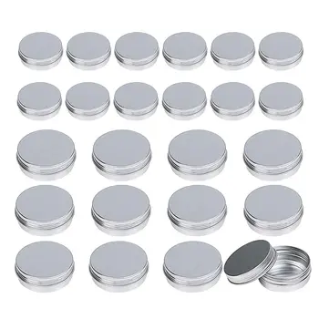 

Aluminum Tin Jars,24 Pcs(1oz 30ml + 2oz 60ml) Aluminum Cosmetic Containers Round Cans with Screw Cap Lid for DIY Crafts,Cosmet