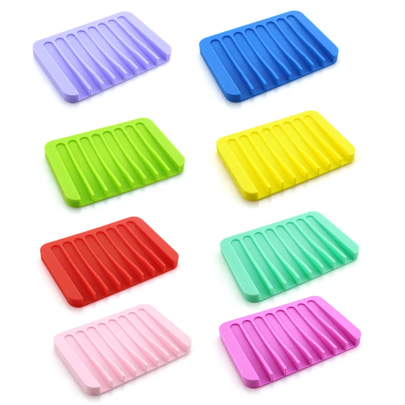 2019 جديد بيع مرنة عالية الجودة 1 قطعة السيليكون عدم الانزلاق تخزين حامل المنبر الصابون طبق الحمام اللوازم المنزلية