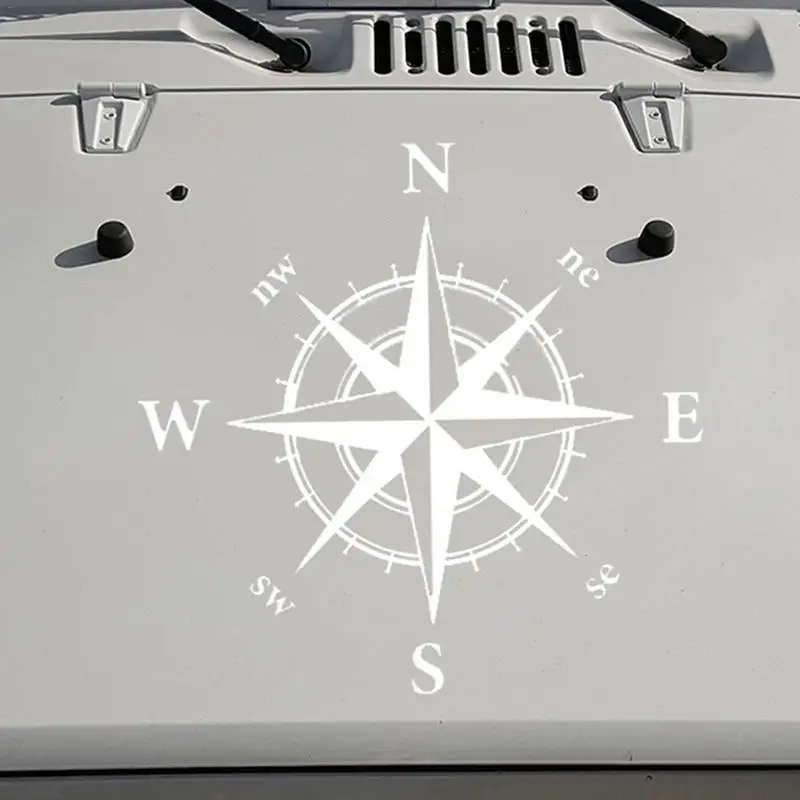 

1 Pcs 50cm*50cm Creative Art Design PVC Compass Car Stickers Decals Black/Silver Auto Exterior Decoration Car Accessories